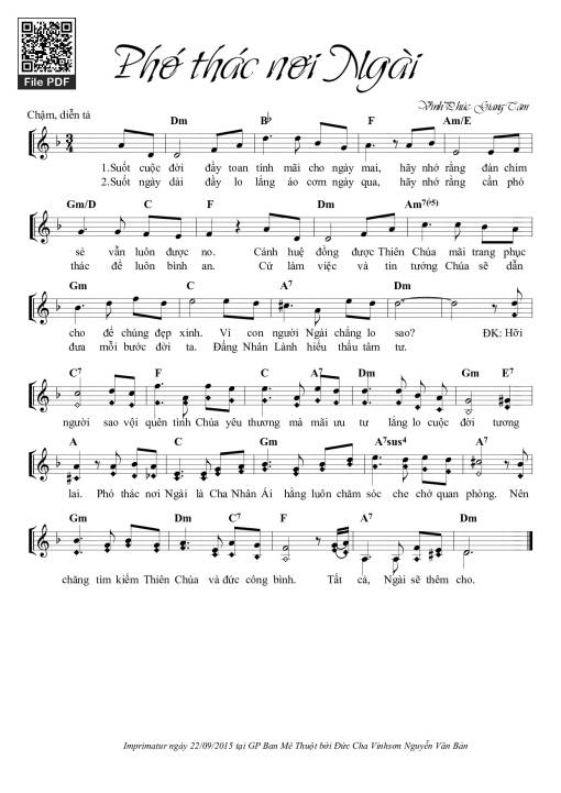 Sheet PDF of Phó Thác Nơi Ngài