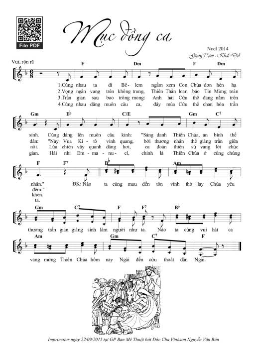 Sheet PDF of Mục Đồng Ca