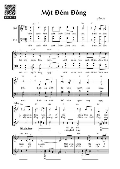 Sheet PDF of Một Đêm Đông