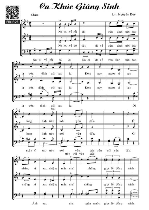 Sheet PDF of Ca Khúc Giáng Sinh