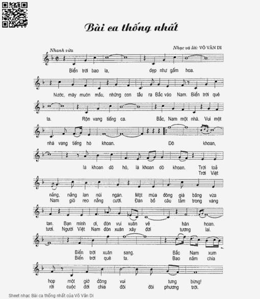 Sheet PDF of Bài ca thống nhất