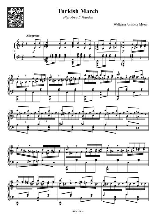 Turkish March Sheet Piano
