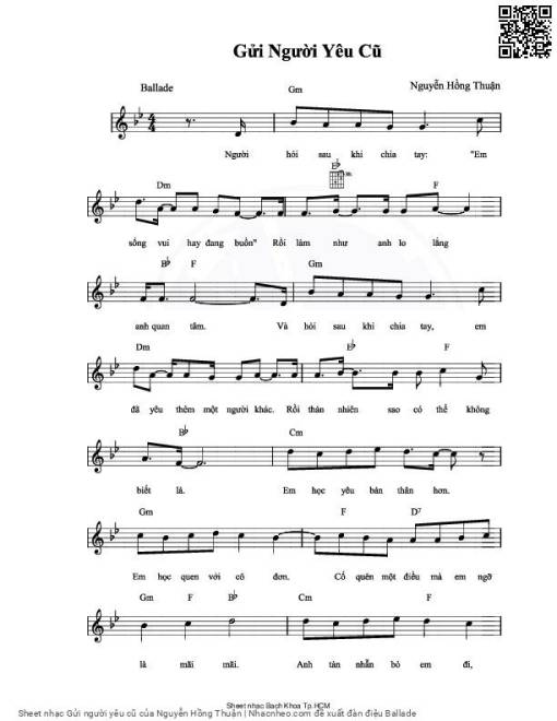 Sheet PDF of Gửi người yêu cũ