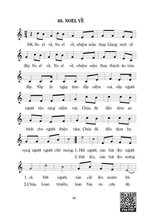 Sheet PDF of Noel Về 3 - Mi Trầm