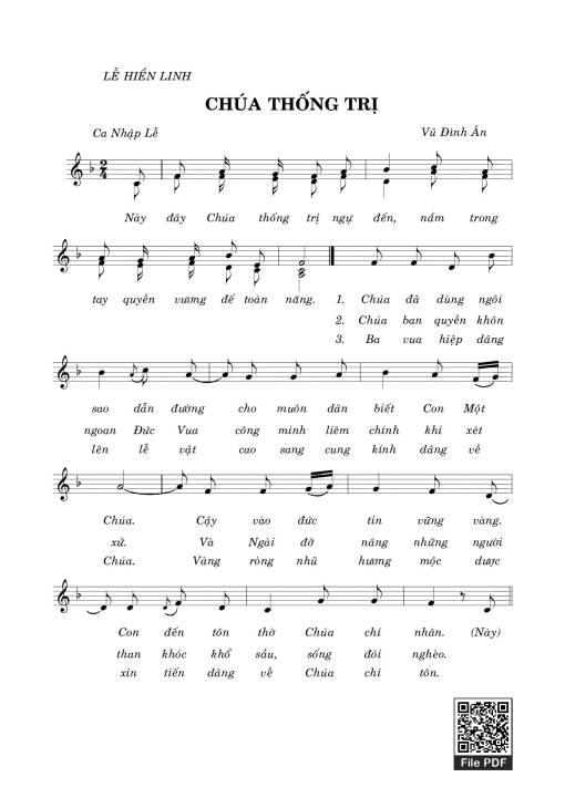 Sheet PDF of Chúa Thống Trị