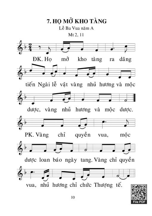 Sheet PDF of Họ Mở Kho Tàng