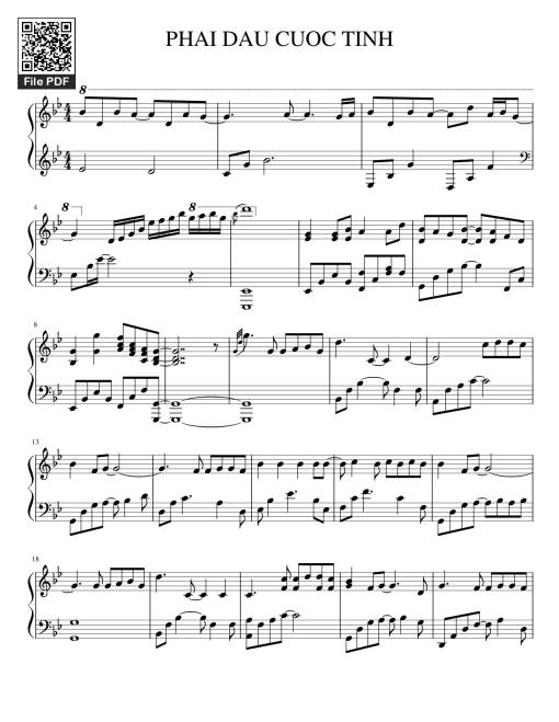 Sheet PDF of Phai Dấu Cuộc Tình Sheet Piano