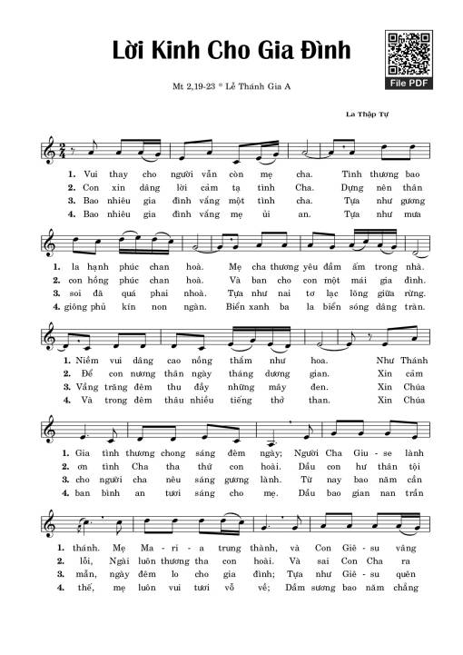 Lời Kinh Cho Gia Đình