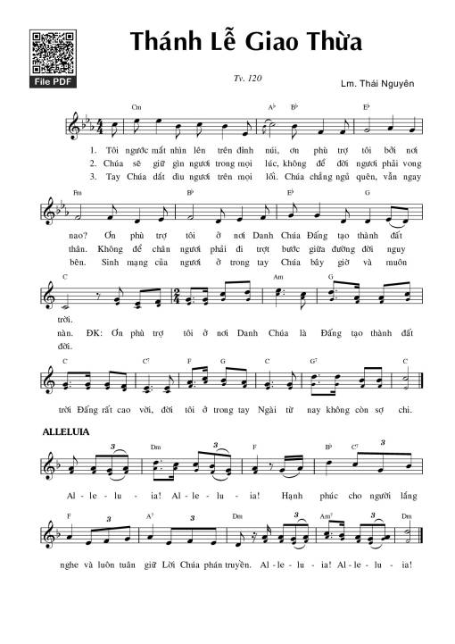 Sheet PDF of Thánh Vịnh 120, Thánh Lễ Giao Thừa