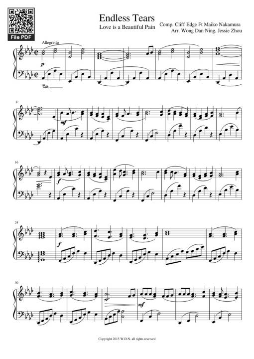 Endless Tears Sheet Piano