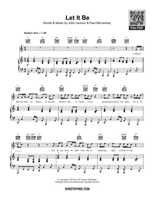 Let it be piano đệm hát