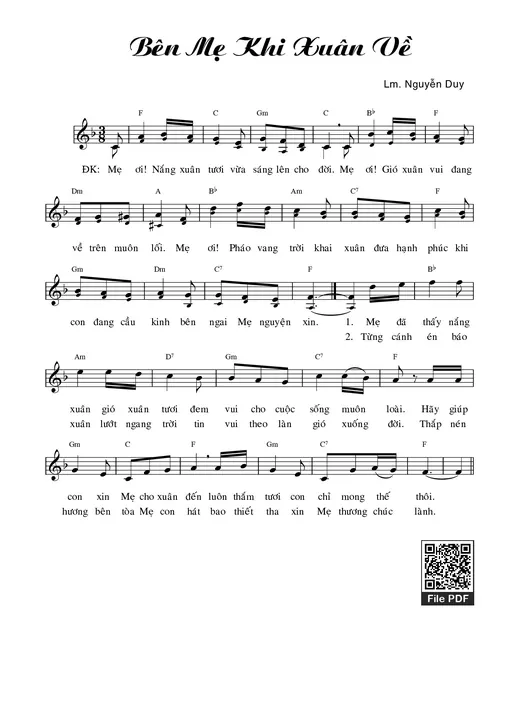 Sheet PDF of Bên Mẹ khi xuân về
