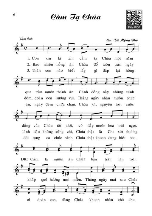 Cảm tạ Chúa - Vũ Mộng Thơ