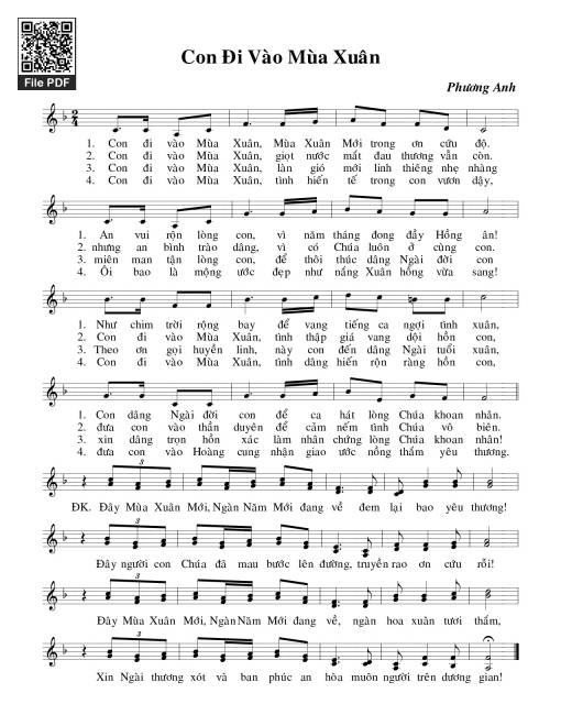Sheet PDF of Con đi vào mùa xuân