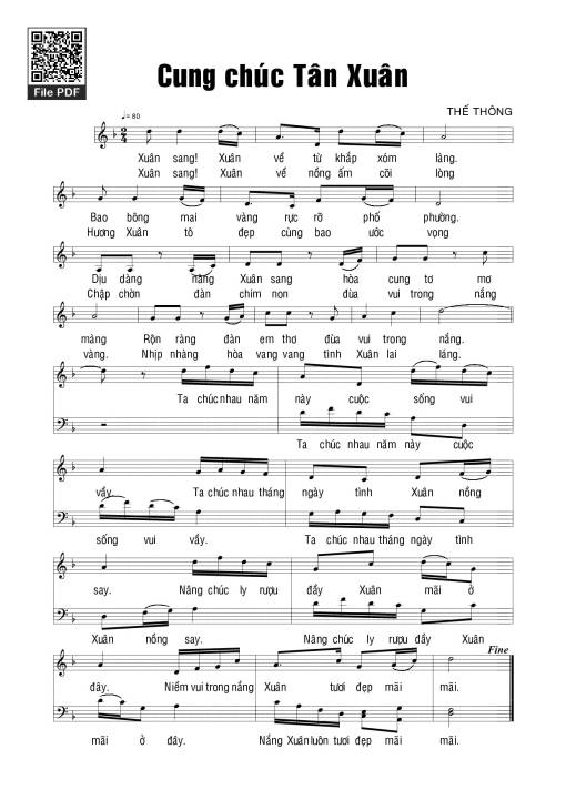 Sheet PDF of Cung chúc tân xuân