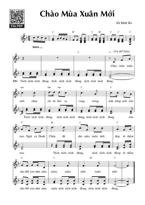 Sheet PDF of Chào mùa xuân mới