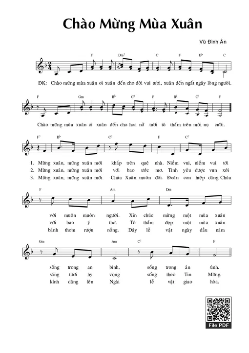 Sheet PDF of Chào mừng mùa xuân