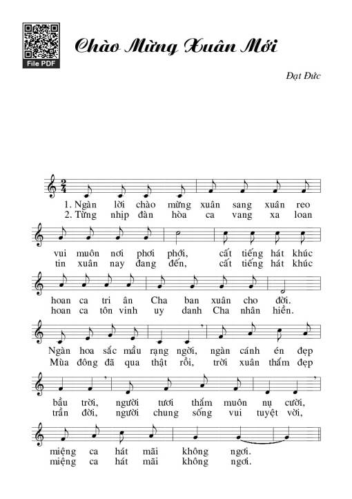 Sheet PDF of Chào mừng xuân mới