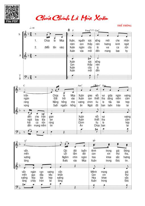 Sheet PDF of Chúa chính là mùa xuân
