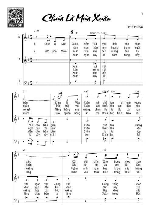 Sheet PDF of Chúa là mùa xuân