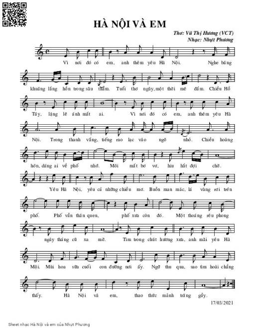Sheet PDF of Hà Nội và em