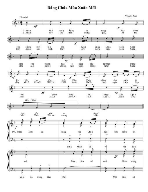 Sheet PDF of Dâng Chúa mùa xuân mới