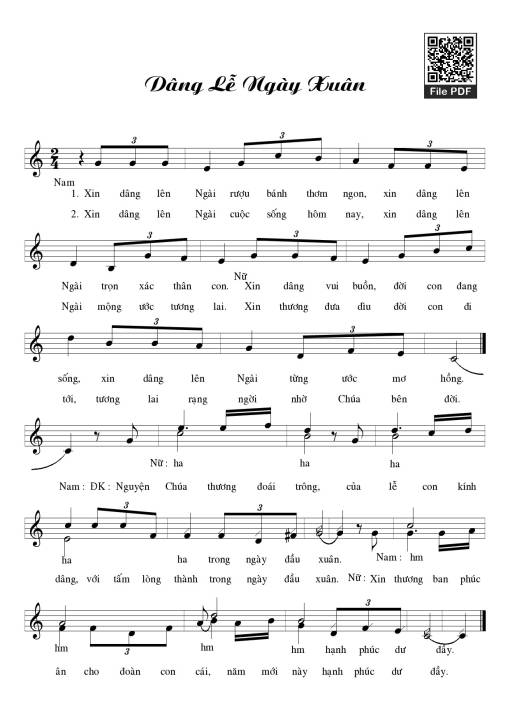 Sheet PDF of Dâng lễ ngày xuân