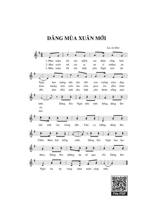 Sheet PDF of Dâng mùa xuân mới