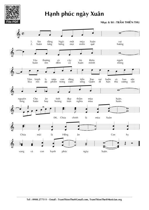 Sheet PDF of Hạnh phúc ngày xuân