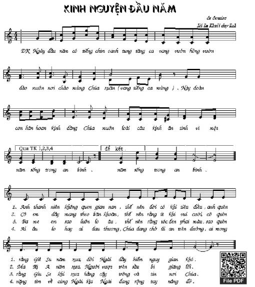 Sheet PDF of Kinh nguyện đầu năm