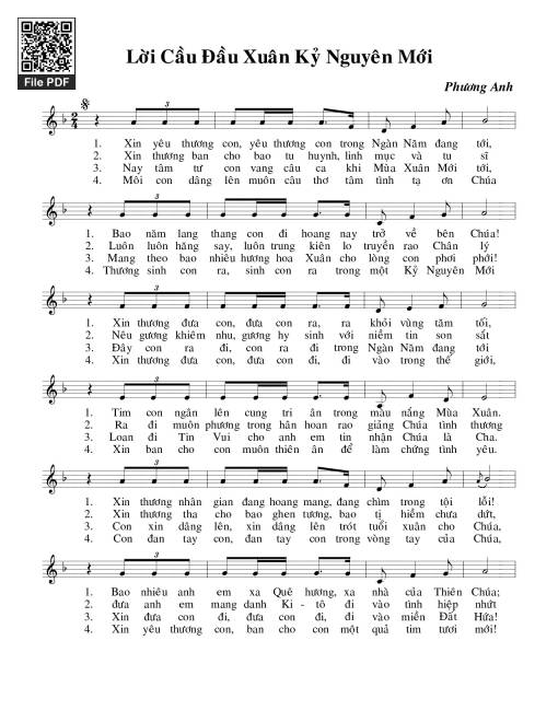 Sheet PDF of Lời cầu đầu xuân