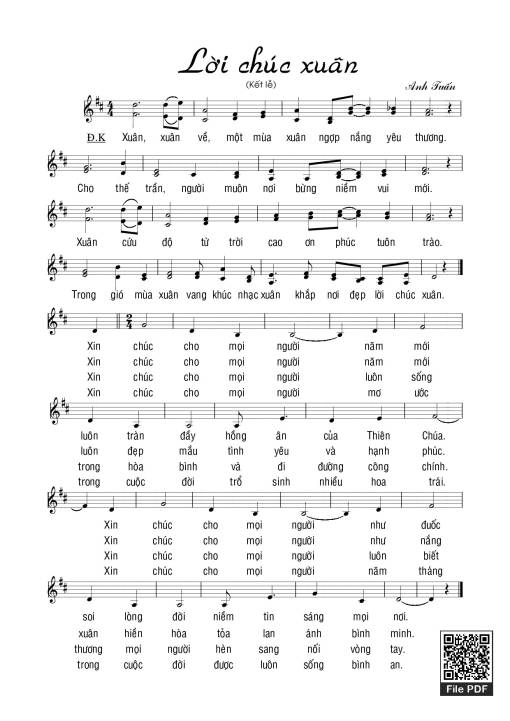 Sheet PDF of Lời chúc xuân
