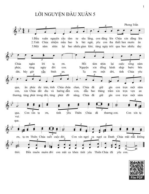 Sheet PDF of Lời nguyện đầu xuân. 5