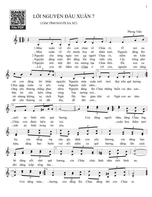 Sheet PDF of Lời nguyện đầu xuân. 7