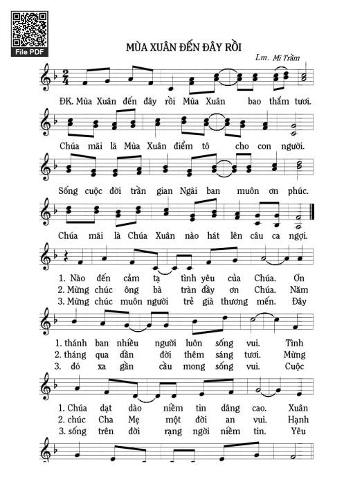 Sheet PDF of Mùa xuân đến đây rồi