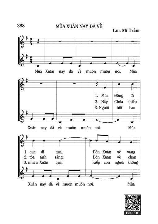 Sheet PDF of Mùa xuân nay đã về
