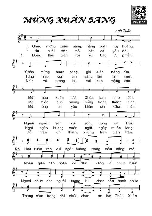 Sheet PDF of Mừng xuân sang