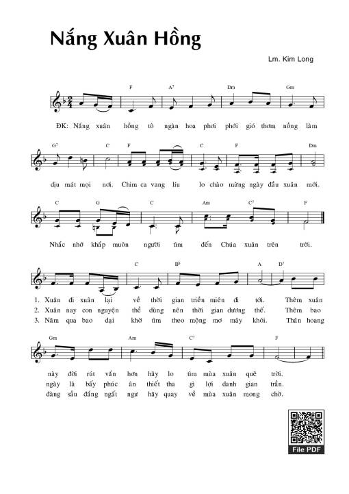 Sheet PDF of Nắng xuân hồng