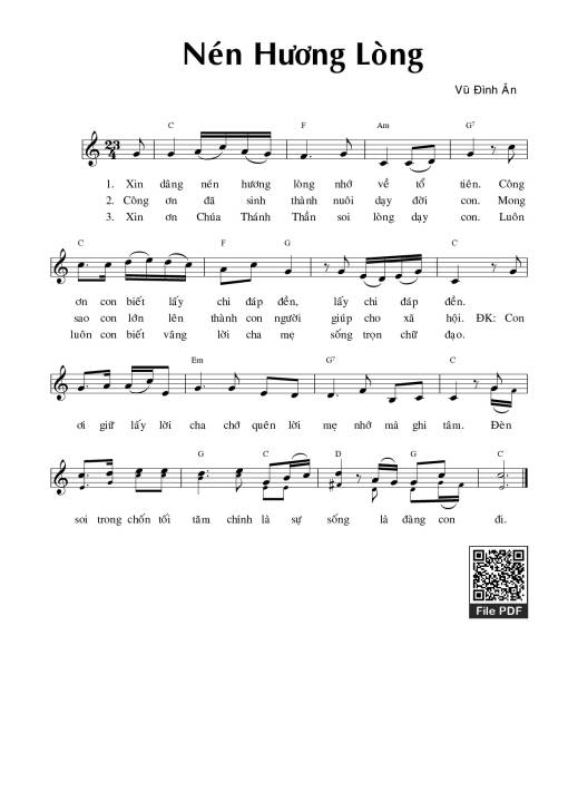 Sheet PDF of Nén hương lòng