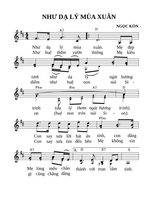 Như dạ lý mùa xuân