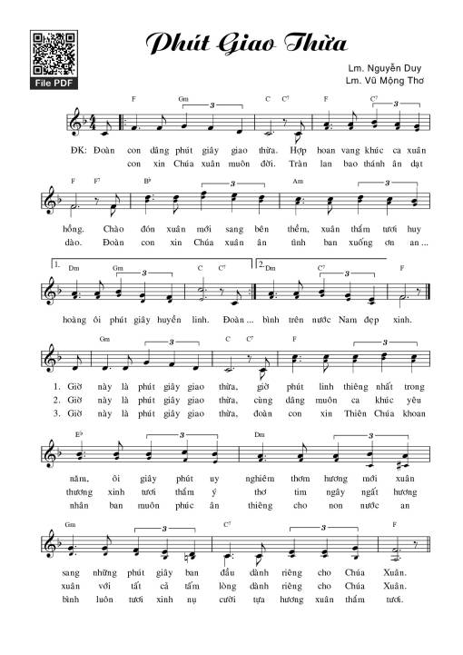 Sheet PDF of Phút giao thừa