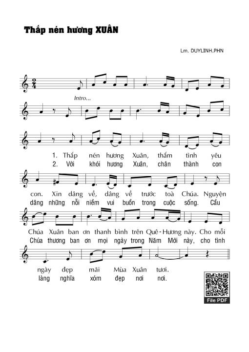 Sheet PDF of Thắp nén hương xuân