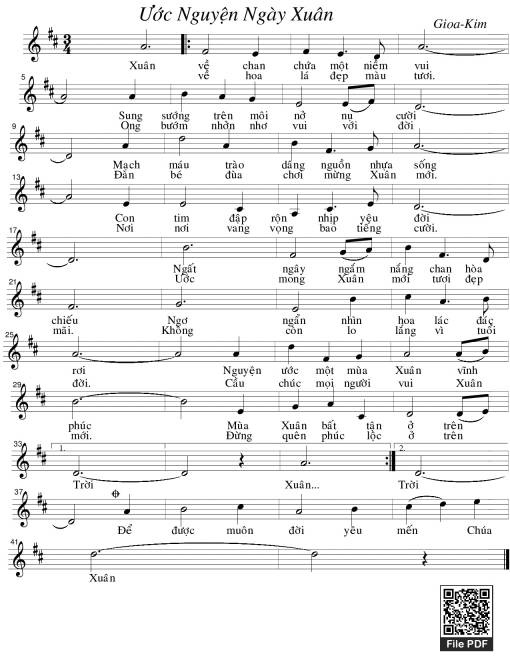 Sheet PDF of Ước nguyện ngày xuân