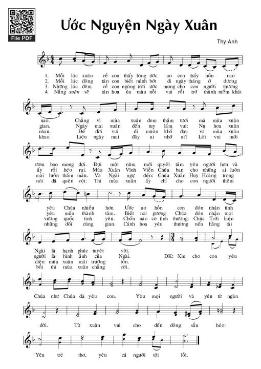 Sheet PDF of Ước nguyện ngày xuân