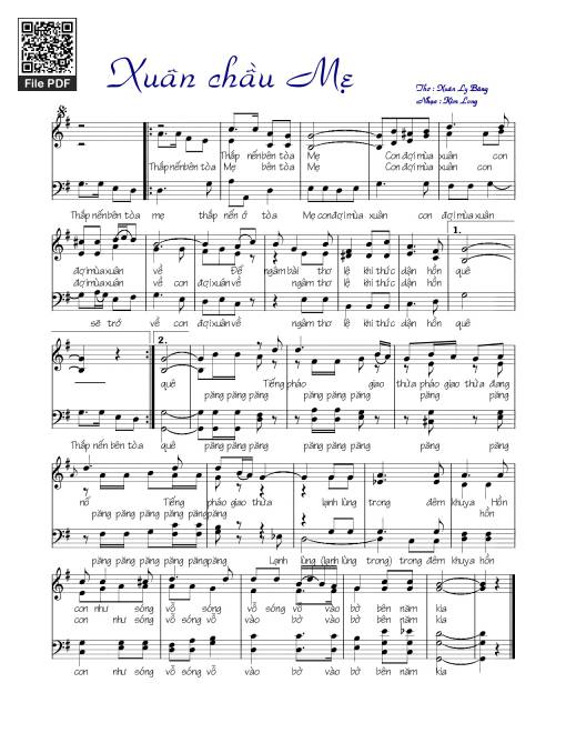 Sheet PDF of Xuân chầu Mẹ