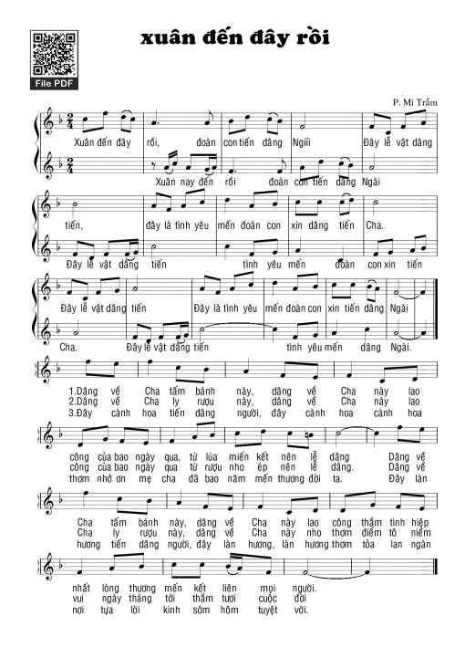 Sheet PDF of Xuân đến rồi đây