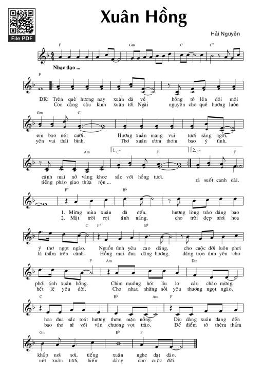 Sheet PDF of Xuân hồng - Hải Nguyễn