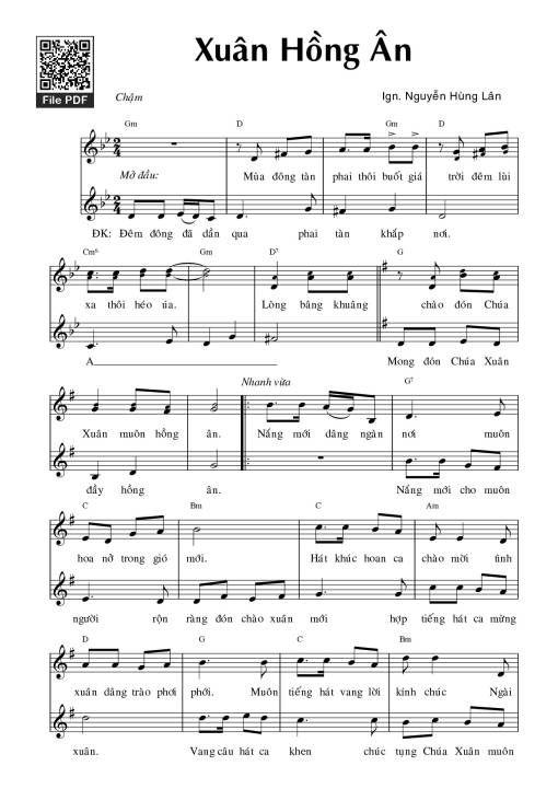 Sheet PDF of Xuân hồng ân