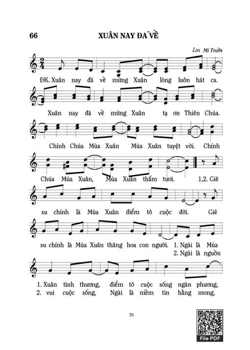 Sheet PDF of Xuân nay đã về