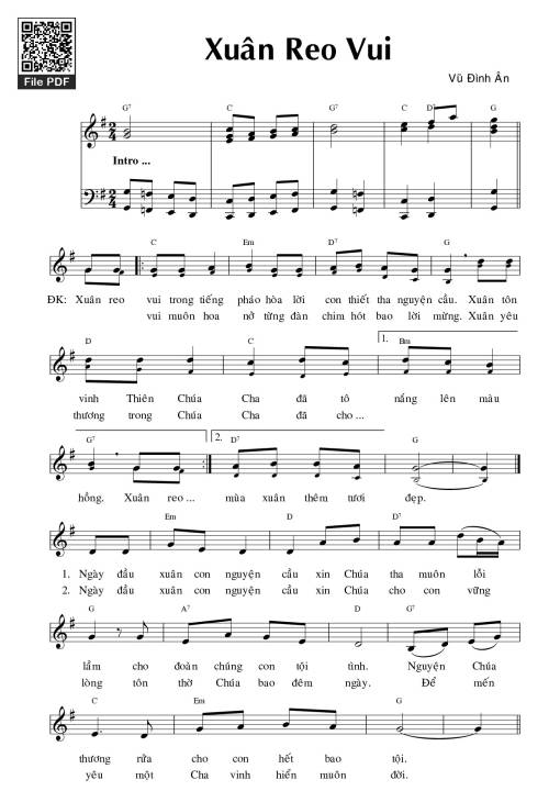 Sheet PDF of Xuân reo vui - Vũ Đình Ân
